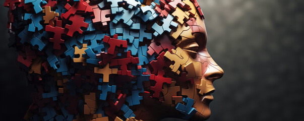 Interlocking Ideas: The Jigsaw of Human Thought - obrazy, fototapety, plakaty