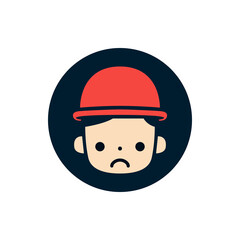 simple boy red hat character avatar vector illustration template design