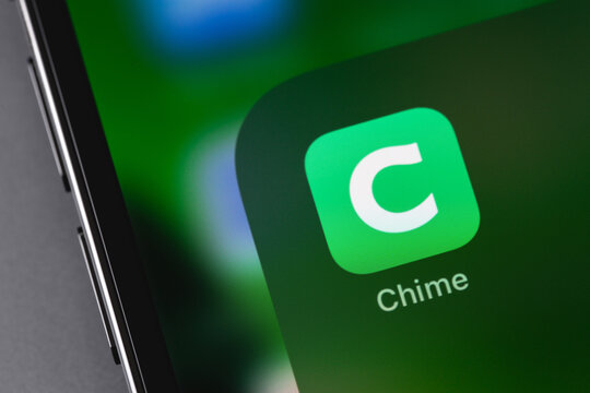 Chime mobile app on a screen smartphone iPhone closeup. Chime Financial, Inc. is a financial technology company based in San Francisco. Batumi, Georgia - August 15, 2023