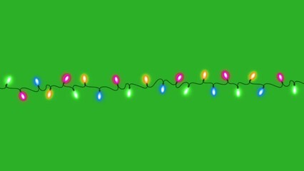 Animated decorative lights, green screen, with interesting ornaments.