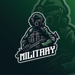 Military mascot logo design vector with modern illustration concept style for badge, emblem and t shirt printing. Military illustration for sport and esport team.