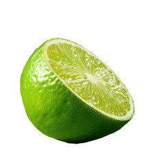 The tropical fruit known as lime, cut across. The image is. Shallow DOF. Closeup.