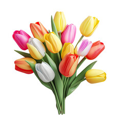 Bouquets of colorful tulip flowers spring freshness 