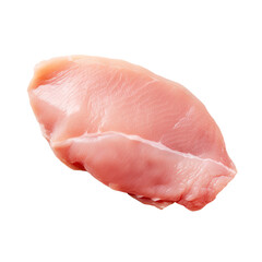 Raw frozen turkey fillet with clipping path top view. Fresh iced turkey breast meat for nuggets or escalope