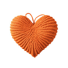 Orange heart crochet knit of yarn