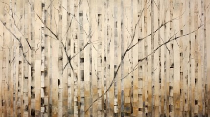  a painting of a group of trees with no leaves on them.  generative ai