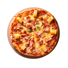 Whole Hawaiian pizza with pineapple and chicken