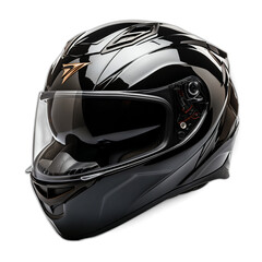 Fototapeta premium Motorcycle sport helmet with visor isolated image