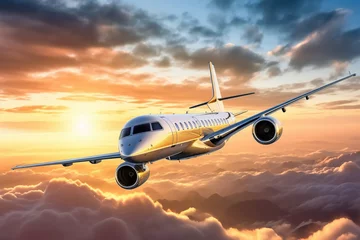 Foto op Canvas Luxury business jet plane airplane private jet during flight fast © arhendrix