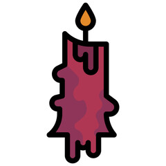 CANDLE filled outline icon,linear,outline,graphic,illustration