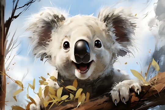 Coala bear funny coala graphic illustration 