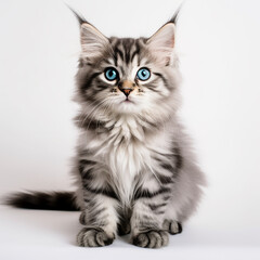 large longhair gray tabby cute kitten