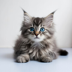 large longhair gray tabby cute kitten