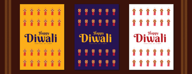 Hindu festival Diwali box pattern background banner with decoration elements