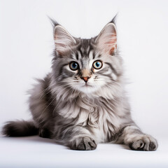 Obraz premium large longhair gray tabby cute kitten