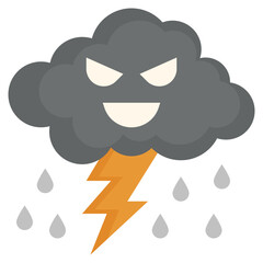 THUNDER filled outline icon,linear,outline,graphic,illustration