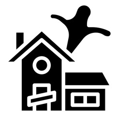 HAUNTED filled outline icon,linear,outline,graphic,illustration