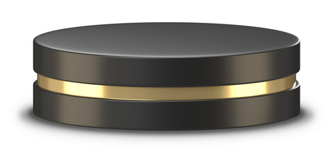 elegant black and gold podium stage for product display