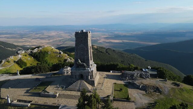 Shipka freedom monument on mountain peak