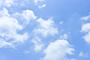 Blue sky and tiny white clouds for background.