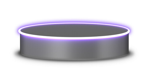 podium stage with purple neon for product