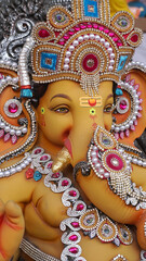Indian Hindu God Lord Ganesha Statues, Coated with colors and sold for Ganesh Chathurthi