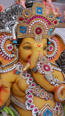 Indian Hindu God Lord Ganesha Statues, Coated with colors and sold for Ganesh Chathurthi