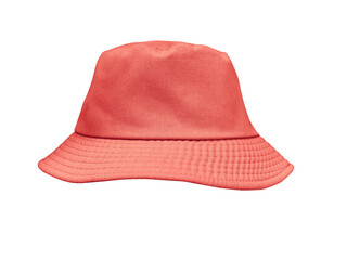 Red bucket hat isolated PNG transparent