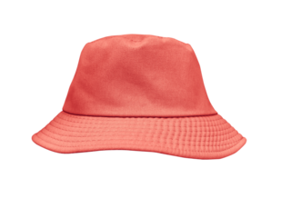 Red bucket hat isolated PNG transparent