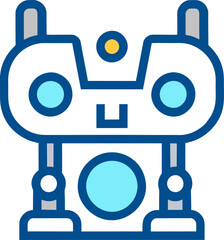blue robot with heart
