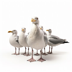 Fototapeta premium seagulls isolated on white