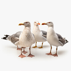 Obraz premium seagulls isolated on white