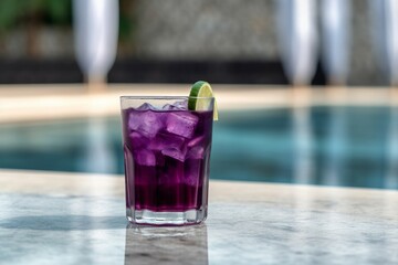 Purple cocktail summer. Generate Ai