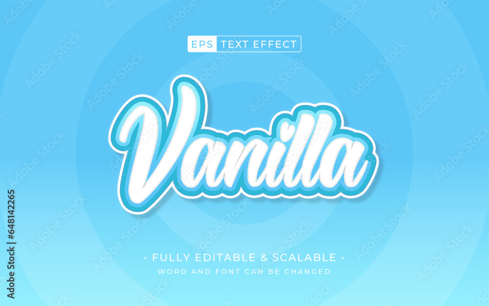 Poster fully editable text effect vanilla 3d style