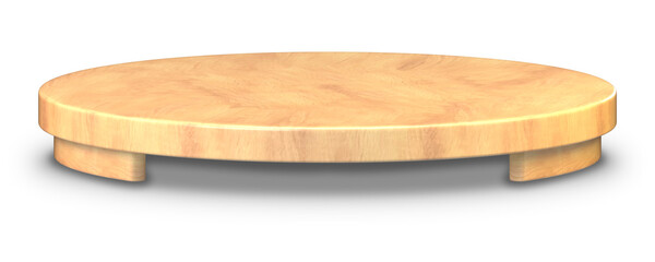 round podium wooden table for product showcase