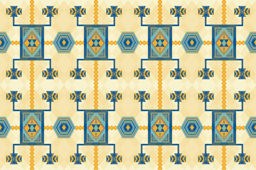 Geometric ethnic oriental pattern traditional Design for clothing, fabric, background, wallpaper, wrapping, batik. Embroidery aztec style. Vector illustration