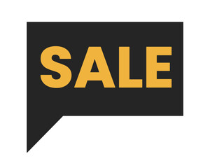 Massive sale message bubble 2D linear cartoon marketing sticker. Isolated line vector price badge white background. Sale announcement color flat spot illustration, advertising commercial event