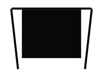 Blank Black Half Waist Apron With Flat Lay Template On White Background, Vector File