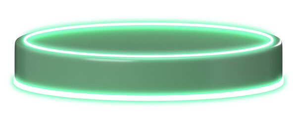 podium stage with green neon for product