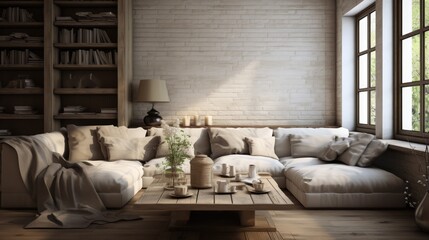 the interior of a country house. rustic style