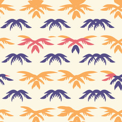 Fototapeta na wymiar Varied Pattern of Palm Trees and Leaves. Generative AI illustration.