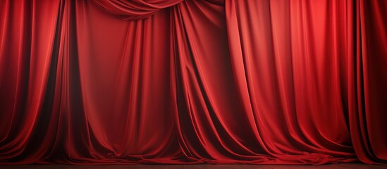 Red curtain background with abstract folds showcasing its beauty