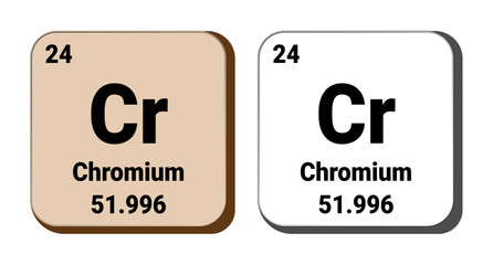 Cr, Chromium element vector icon, periodic table element. Vector illustration EPS 10 File. Isolated on white background.
