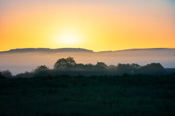 Sunrise in Ireland with light streaks