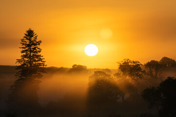 Sunrise in Ireland with light streaks