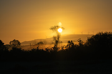 Sunrise in Ireland with light streaks