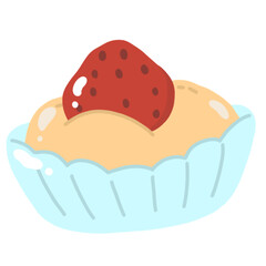 Tasty strawberry cupcake