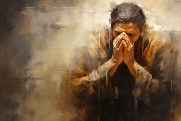 Illustration of Jesus praying 