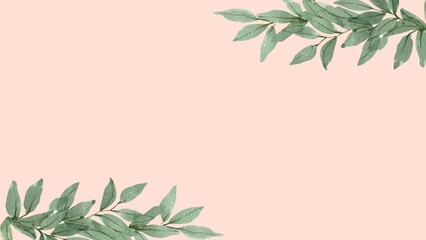 peach-colored background with floral patterns for greeting card or business card