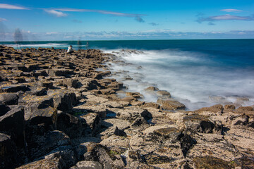 Hiking at giants causeway, Northern ireland